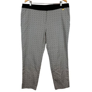 3/$15 Anne Klein Size 16 Womens Cropped Dress Pants Trousers Black White Design